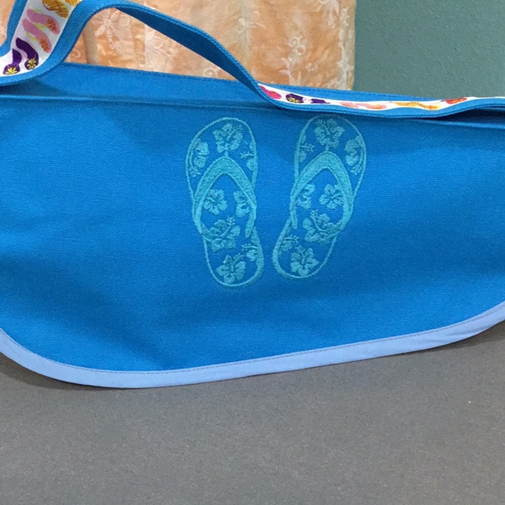 Turquoise flip flop bag